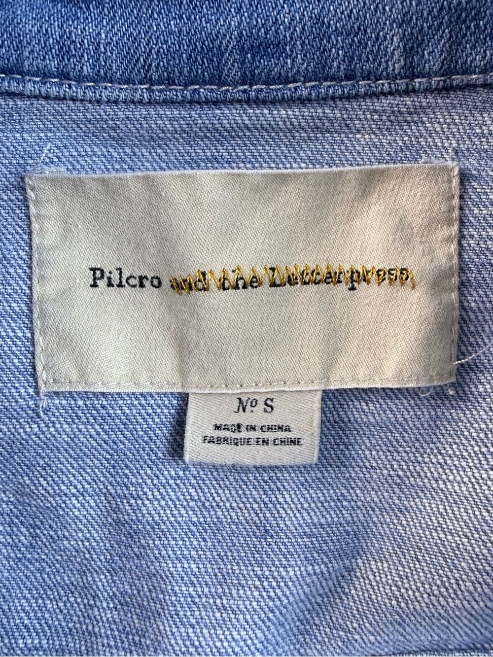 Pilcro Anthropologie Embroidered Floral Denim Jacket Size Small - Picture 14 of 15